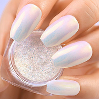 Glitter Pigment Powder White Mirror Pearl Chrome Nail Powder
