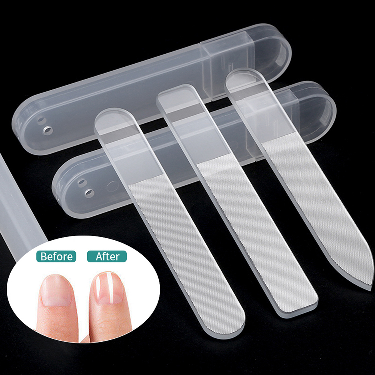 Transparent Nano Shiner Crystal Glass Nail File with Case