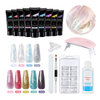 Nail Extension Gliiter Hard Gel Builder Kit with Uv Lamp